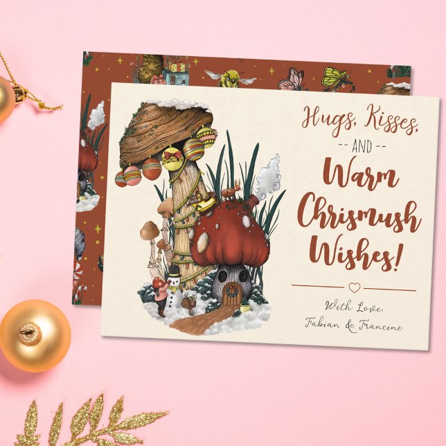 Carte de Noël Joyeuse Maison de Champignon Rouge M (Créateur téléchargé)