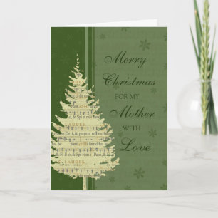 Carte de Noël Joyeuse mère Arbre Vert