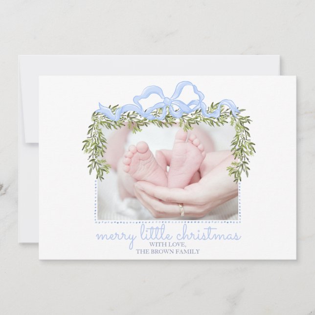 Carte de Noël Joyeuse Naissance Bébé Photo (Devant)