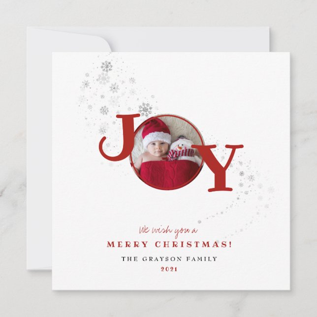 Carte de Noël Joyeuse Photo de Fêtes (Devant)