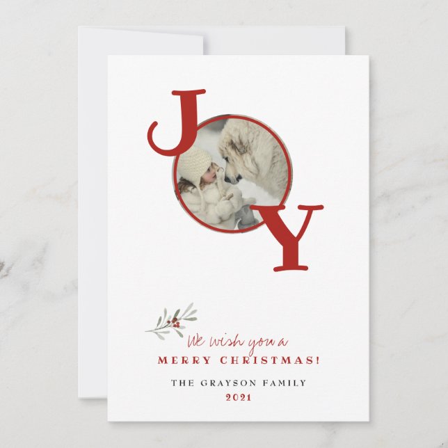 Carte de Noël Joyeuse Photo de Fêtes de Fin d'Anné (Devant)