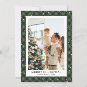 Carte de Noël Joyeuse photo de neige verte