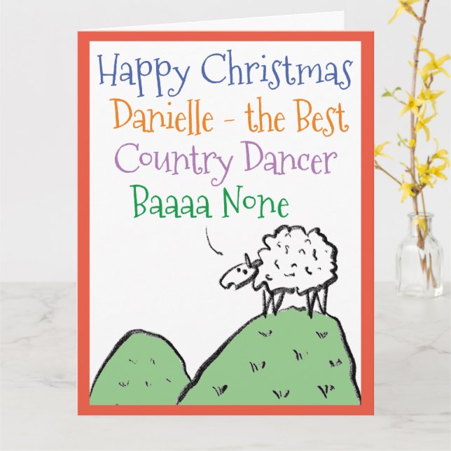 Carte de Noël joyeuse pour danseur folklorique (Fleur jaune)