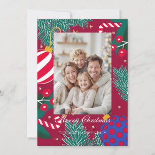Carte de Noël Joyeuse pour famille chaude