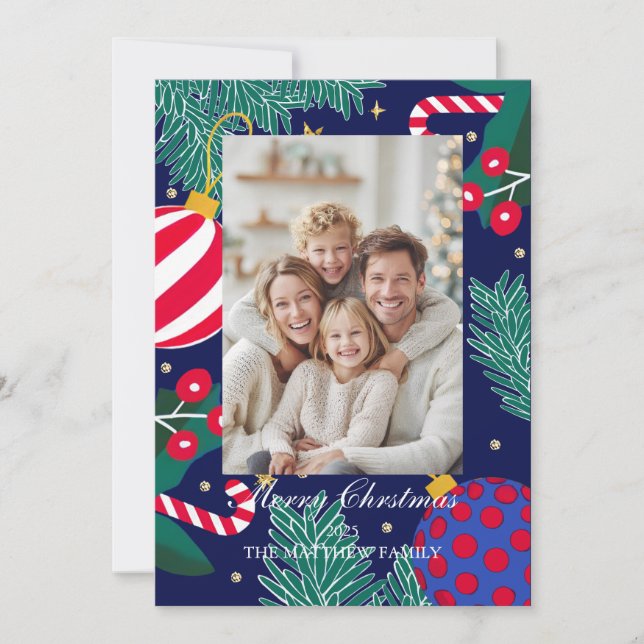 Carte de Noël Joyeuse pour famille chaude (Devant)