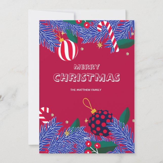 Carte de Noël Joyeuse pour famille chaude (Devant)