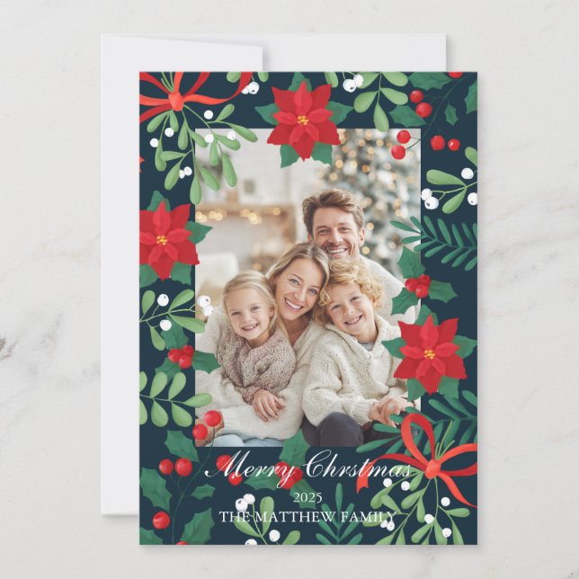Carte de Noël Joyeuse pour famille chaude (Devant)