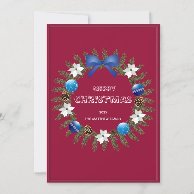 Carte de Noël Joyeuse pour famille chaude (Devant)