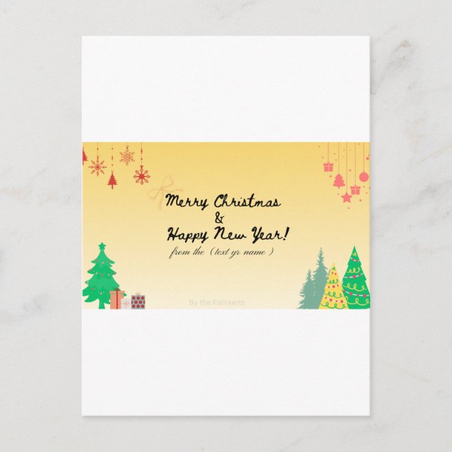 Carte de Noël Joyeuse | Vœux de Fêtes Festifs (Devant)