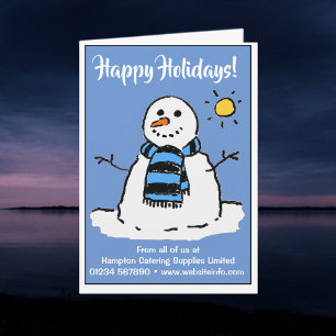 Carte de Noël Joyeuses Fêtes Bonhomme de Neige Amu