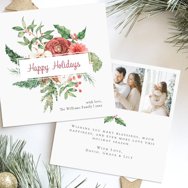Carte de Noël Joyeuses Fêtes Collage de Photos (Happy Holidays Photo Collage Christmas Card
)
