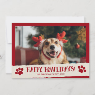 Carte de Noël Joyeuses Fêtes de chien photo animal