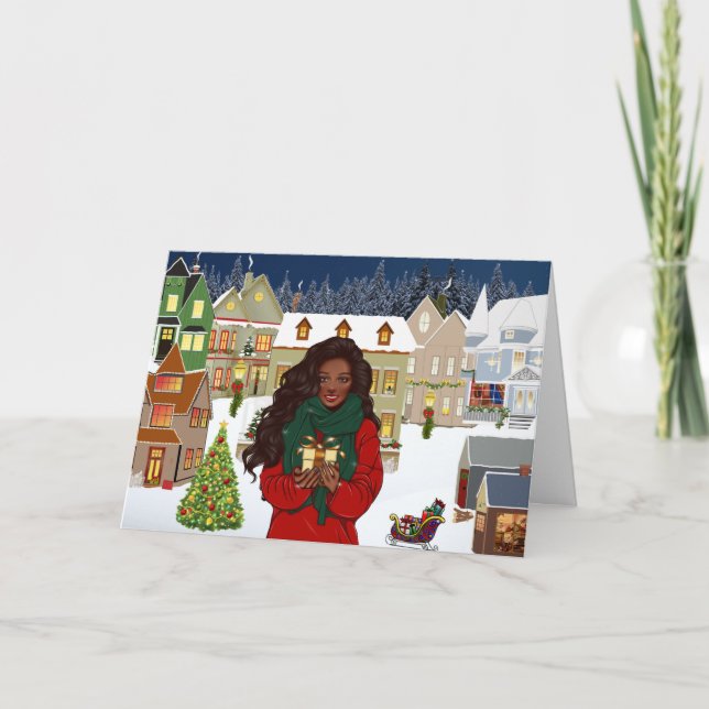 Carte de Noël Joyeux Africain-Américain (Devant)