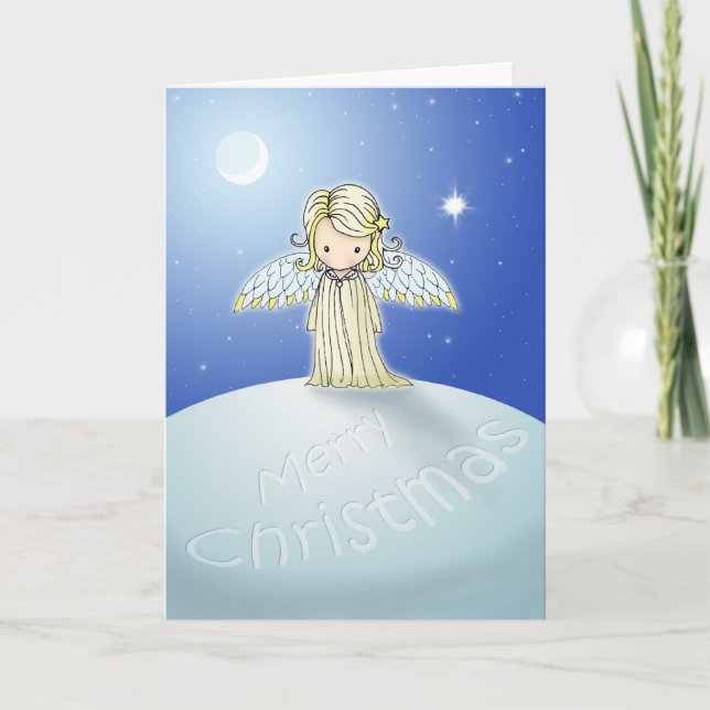 Carte de Noël Joyeux Ange doux (Devant)