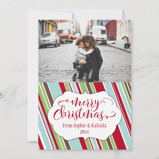 Carte de Noël Joyeux avec Palette de Couleurs Vint (Devant)