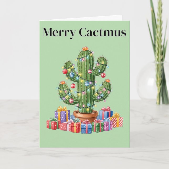 Carte de Noël - Joyeux cactmus (Devant)