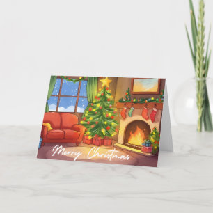 Carte de Noël joyeux Carte de vacances à l'aquar