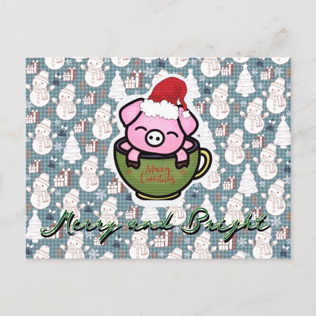 Carte de Noël Joyeux Cochon  (Devant)