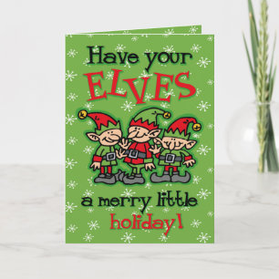 Carte de Noël Joyeux Elfes
