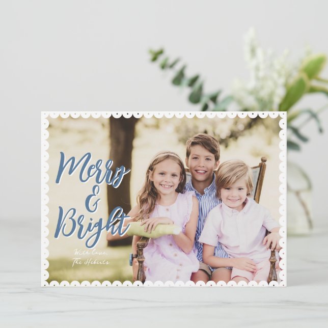 Carte de Noël Joyeux et Bright Scallop (Debout devant)