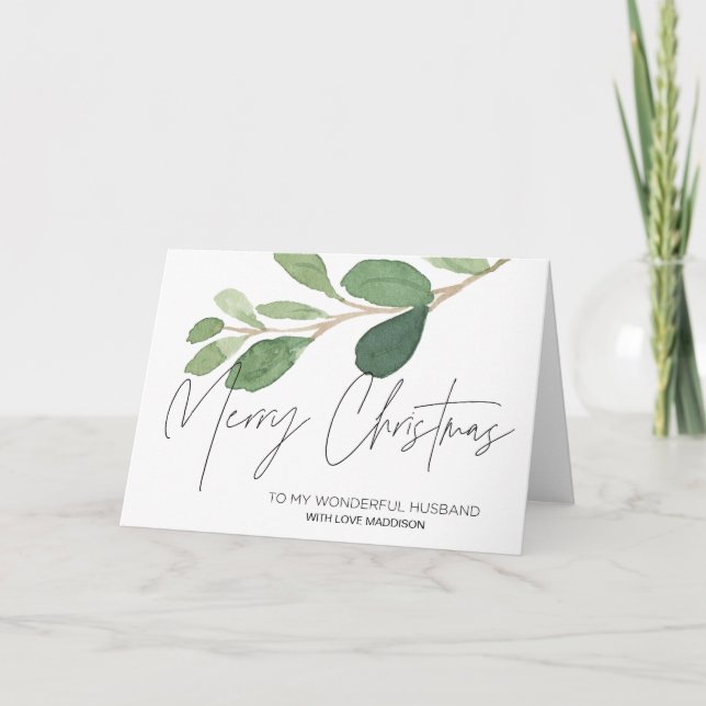 Carte de Noël Joyeux Fêtes Moderne pour Mari (Devant)