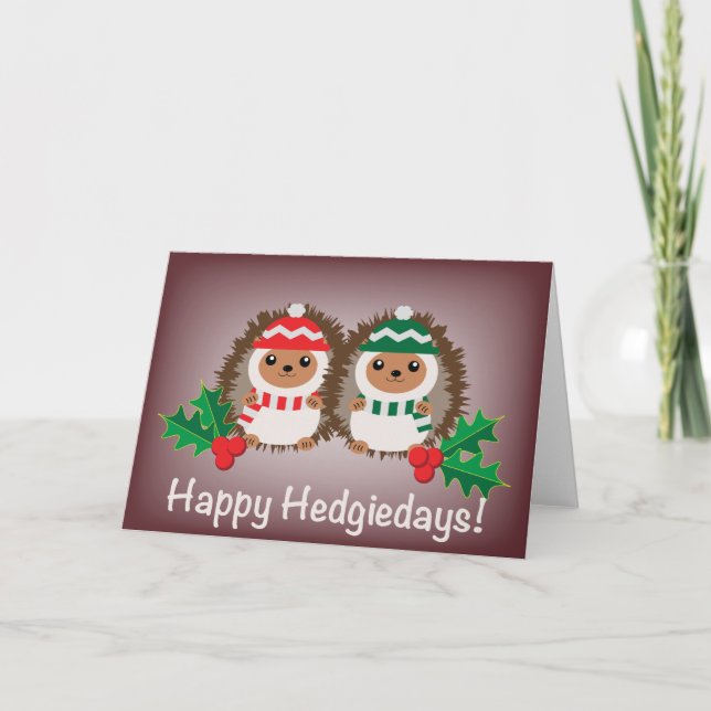 Carte de Noël Joyeux Hedgiedays (Devant)