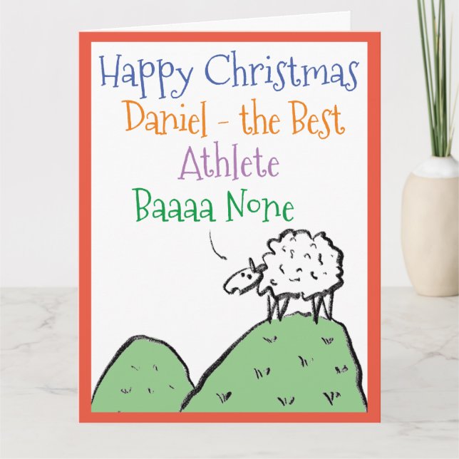 Carte de Noël Joyeux Noël à un Athlète Conception  (Devant)
