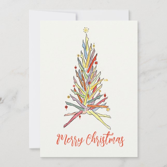 Carte de Noël Joyeux Noël Arbre à Jambes (Devant)
