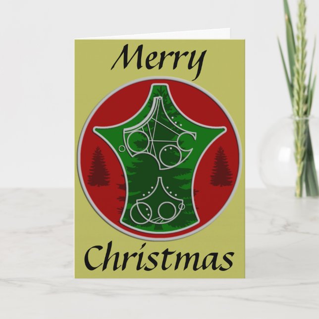 Carte de Noël : Joyeux Noël avec des arbres (Devant)