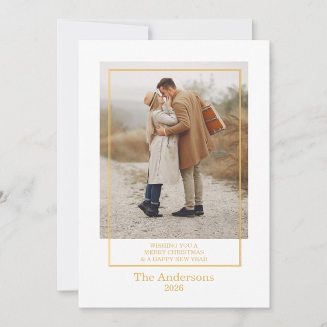 Carte de Noël Joyeux Noël Collage photo Or Fête de (Devant)