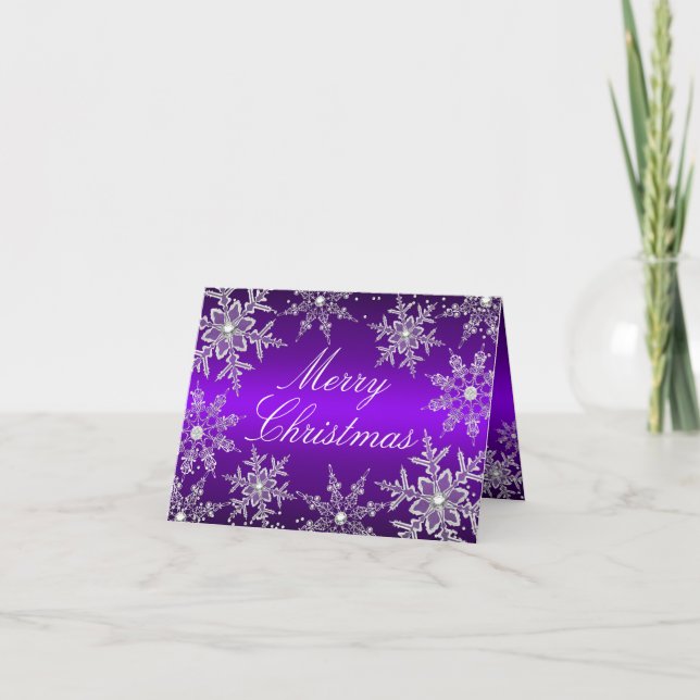 Carte de Noël Joyeux Noël Flocon de Neige Cristal  (Devant)
