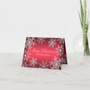 Carte de Noël Joyeux Noël Flocon de Neige Cristal
