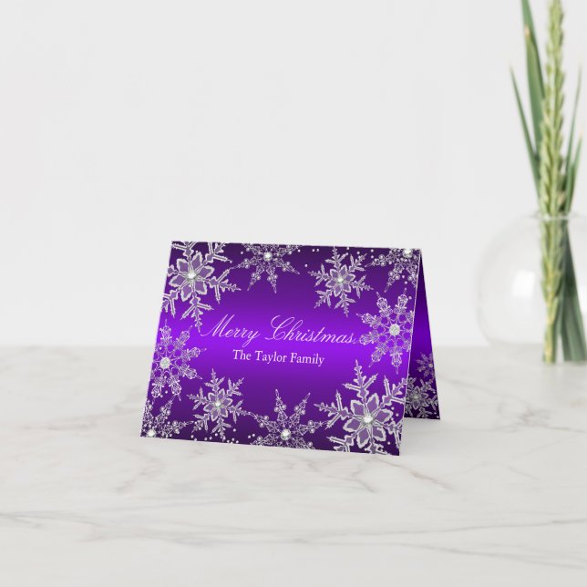 Carte de Noël Joyeux Noël Flocon de Neige Cristal  (Devant)