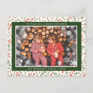 Carte de Noël Joyeux Noël Flocons de neige Photo 