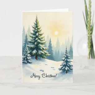 Carte de Noël Joyeux Noël Pays Merveilleux Hiver
