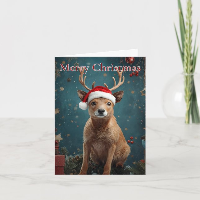 Carte de Noël Joyeux Noël Renne (Devant)
