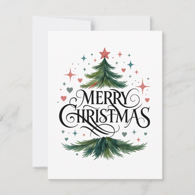 Carte de Noël Joyeux Noël Sapin de Noël (Devant)