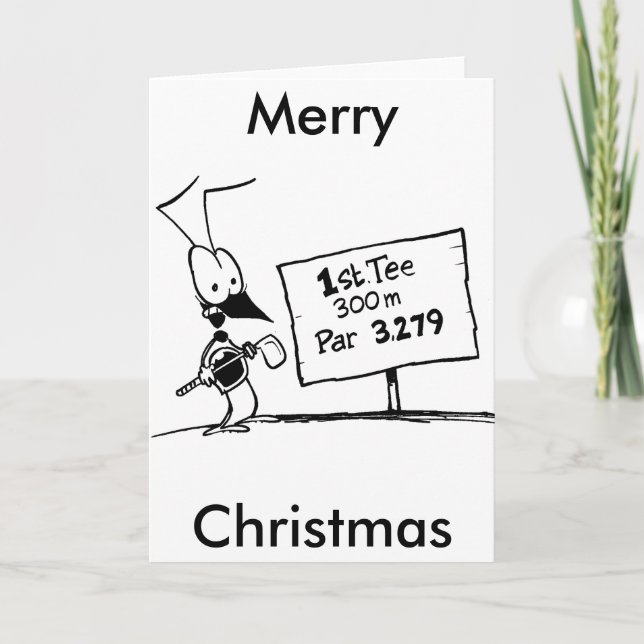 Carte de Noël Joyeux par Golfer (Devant)