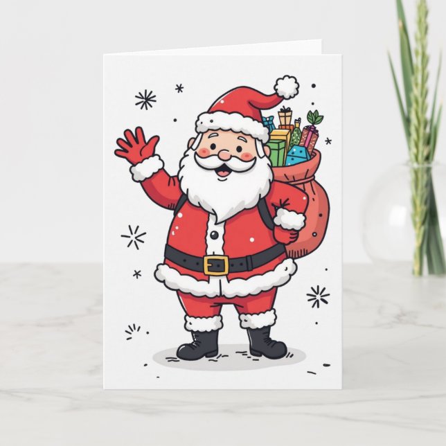 Carte de Noël Joyeux Père Noël – Intérieur Vierge  (Devant)