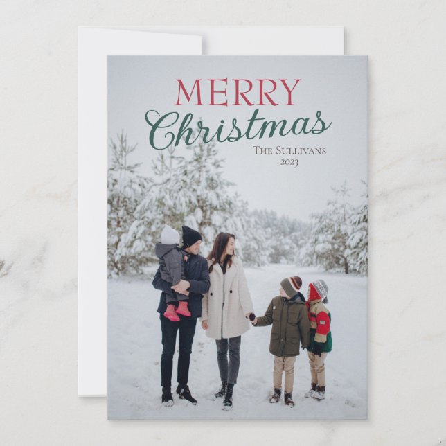 Carte de Noël Joyeux personnalisée avec photo (Devant)