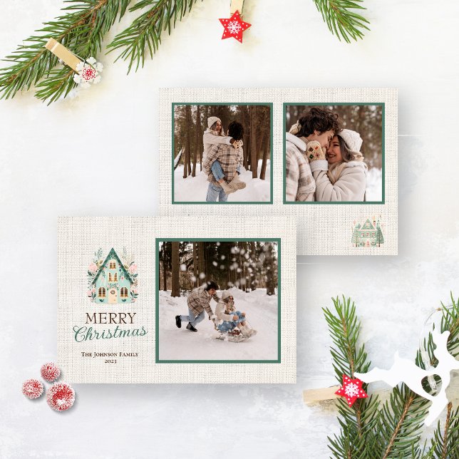 Carte de Noël Joyeux personnalisée avec photos (Créateur téléchargé)