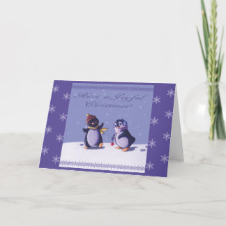 Carte de Noël Joyeux Pingouins