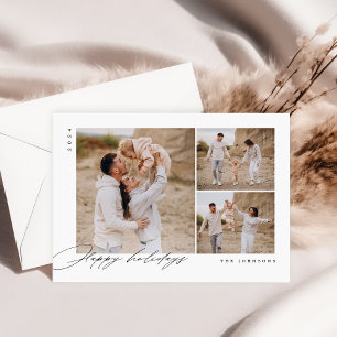 Carte de Noël Joyeux Vacances Minimale Famille