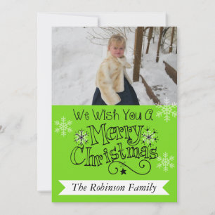 Carte de Noël Joyeux vert brillant