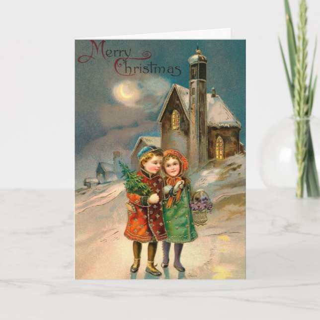 Carte de Noël Joyeux vintage (Devant)