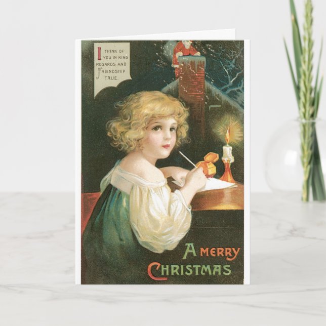 Carte de Noël Joyeux vintage - Amitié (Devant)
