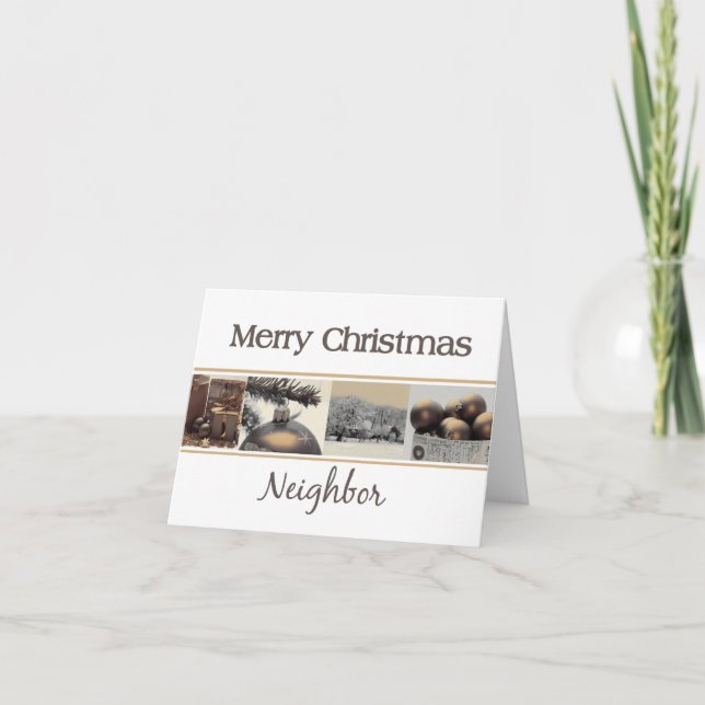 Carte de Noël Joyeux Voisin (Devant)