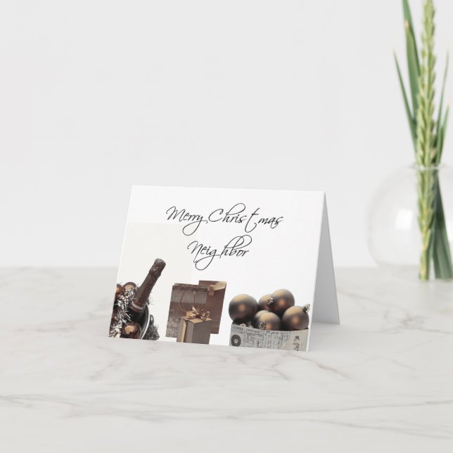 Carte de Noël Joyeux Voisin (Devant)