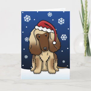 Carte de Noël Kawaii Afghan Hound