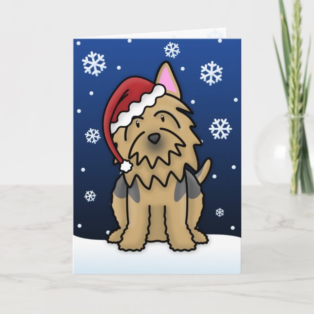 Carte de Noël Kawaii Australian Terrier (Devant)